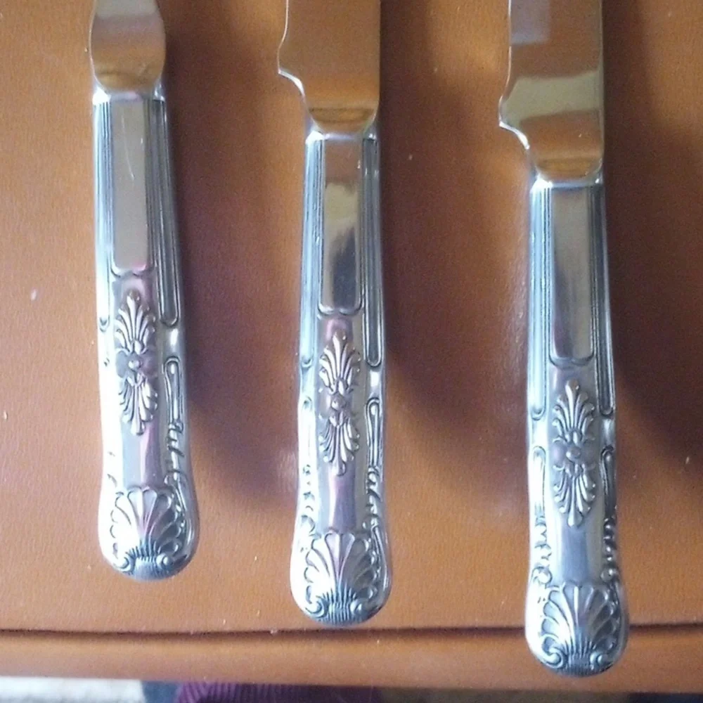 Vintage Regent Stainless Steel Cutlery Set w/ Decorative Handles